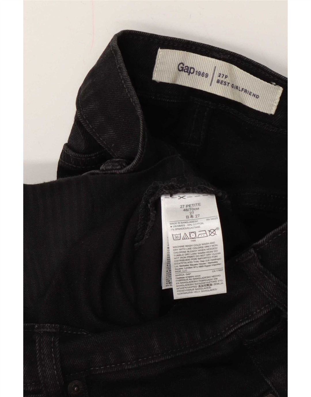 Gap Womens Girlfriend Cropped Jeans W27 L23 Black Cotton