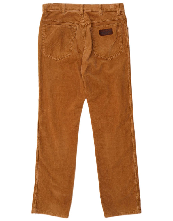 Wrangler Mens Texas Stretch Straight Corduroy Trousers W32 L32 Brown Cotton