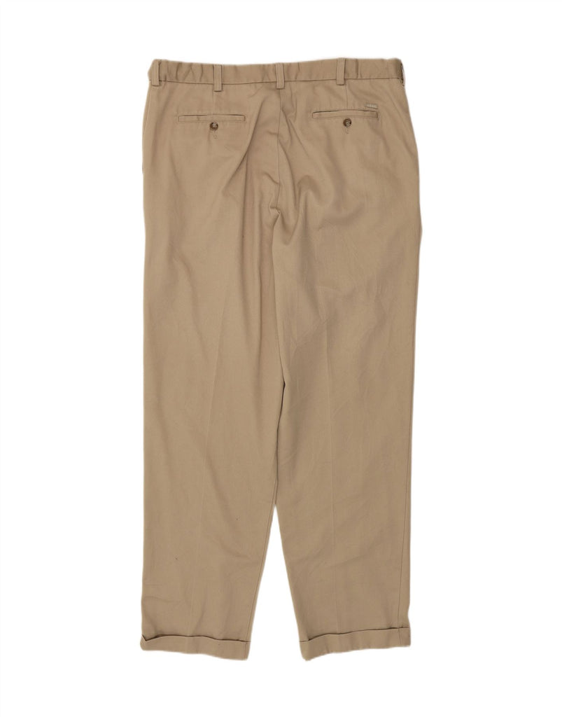 IZOD Mens Straight Chino Trousers W38 L34 Beige Polyester Vintage Izod and Second-Hand Izod from Messina Hembry 