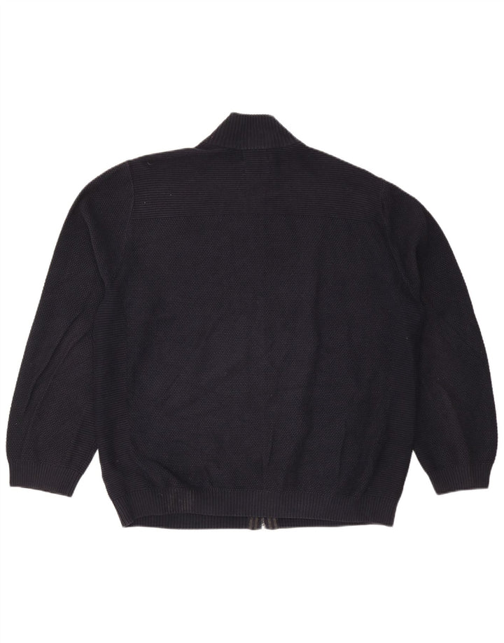 Marks & Spencer Mens Cardigan Sweater 2XL Navy Blue Cotton