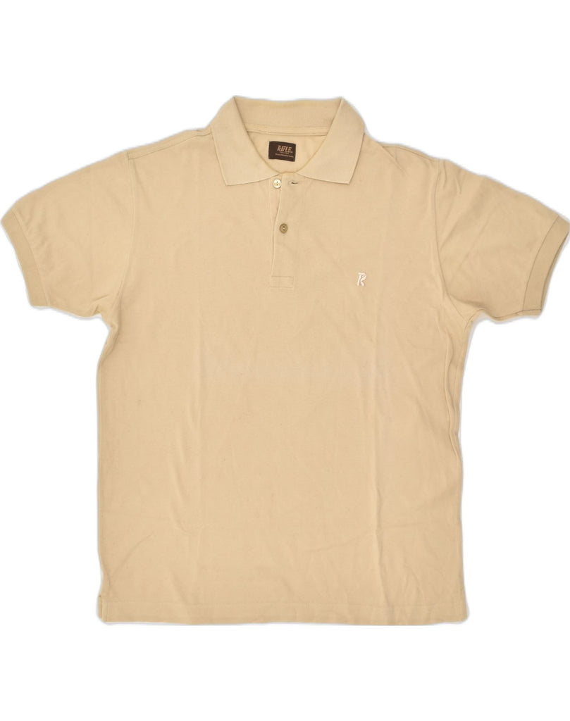 RIFLE Mens Polo Shirt Small Beige Cotton | Vintage Rifle | Thrift | Second-Hand Rifle | Used Clothing | Messina Hembry 