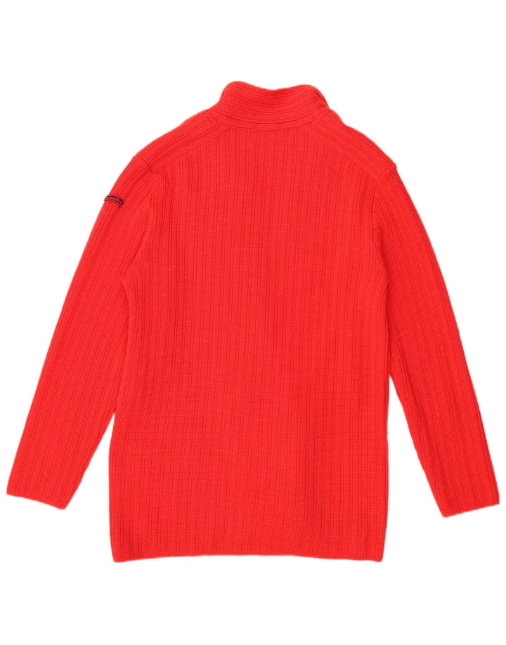 Vintage Womens Cardigan Sweater US 6 Medium Red Virgin Wool