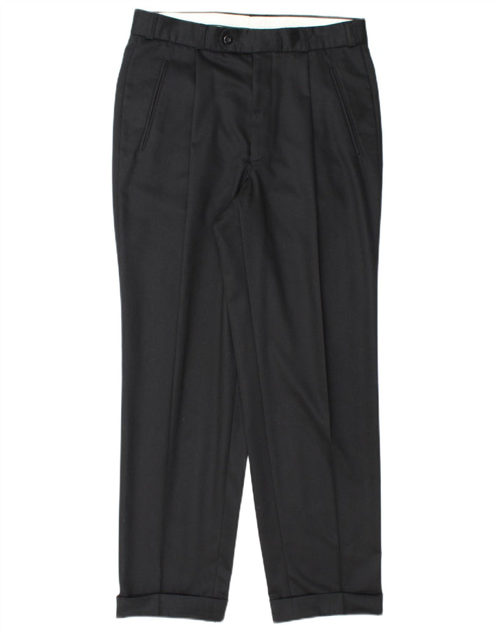 Canda Mens Pegged Suit Trousers EU 46 Small W30 L29 Black Polyester