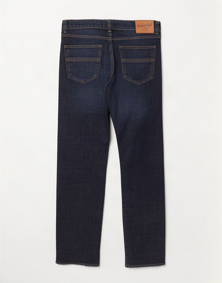 Weird Fish Womens Straight Jeans W36 L28 Navy Blue Cotton