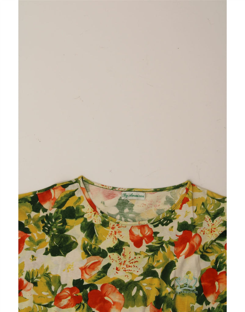 BY AMERICAN Womens T-Shirt Top UK 14 Large Multicoloured Floral Vintage By American and Second-Hand By American from Messina Hembry 