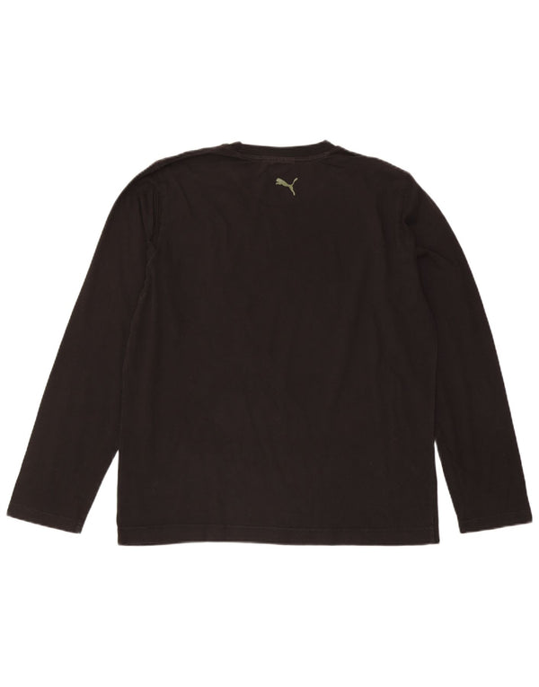 Puma Mens Graphic Top Long Sleeve Large Black