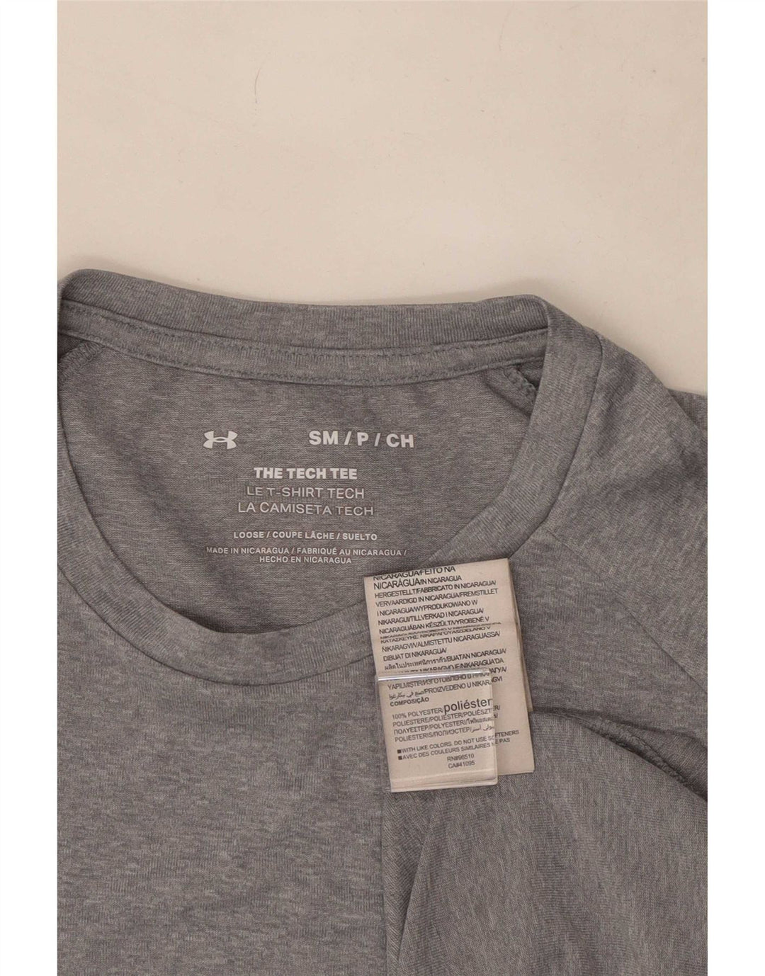 Under Armour Mens T-Shirt Top Small Grey Polyester