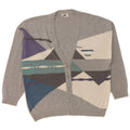 JAC Mens Cardigan Sweater IT 52 Large Grey Colourblock Cotton
