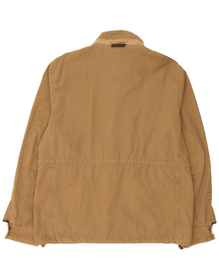 Fat Face Mens Military Jacket UK 40 Large Beige Cotton