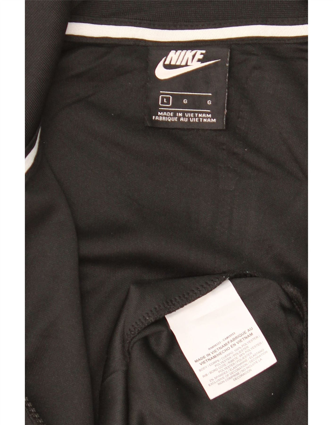 NIKE Mens Graphic Tracksuit Top Jacket Large Black Colourblock Polyester