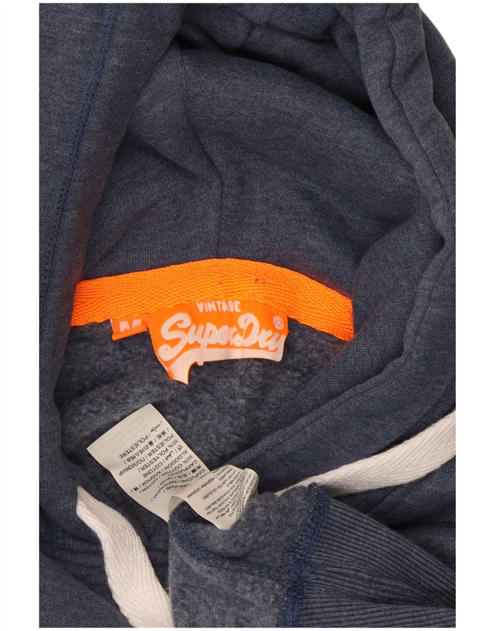 Superdry Mens Graphic Hoodie Jumper Medium Blue Cotton