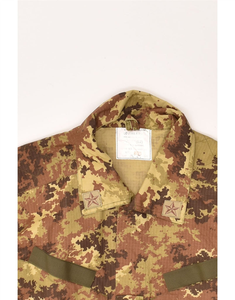 VINTAGE Mens Military Jacket IT 52 XL Khaki Camouflage Cotton | Vintage Vintage | Thrift | Second-Hand Vintage | Used Clothing | Messina Hembry 