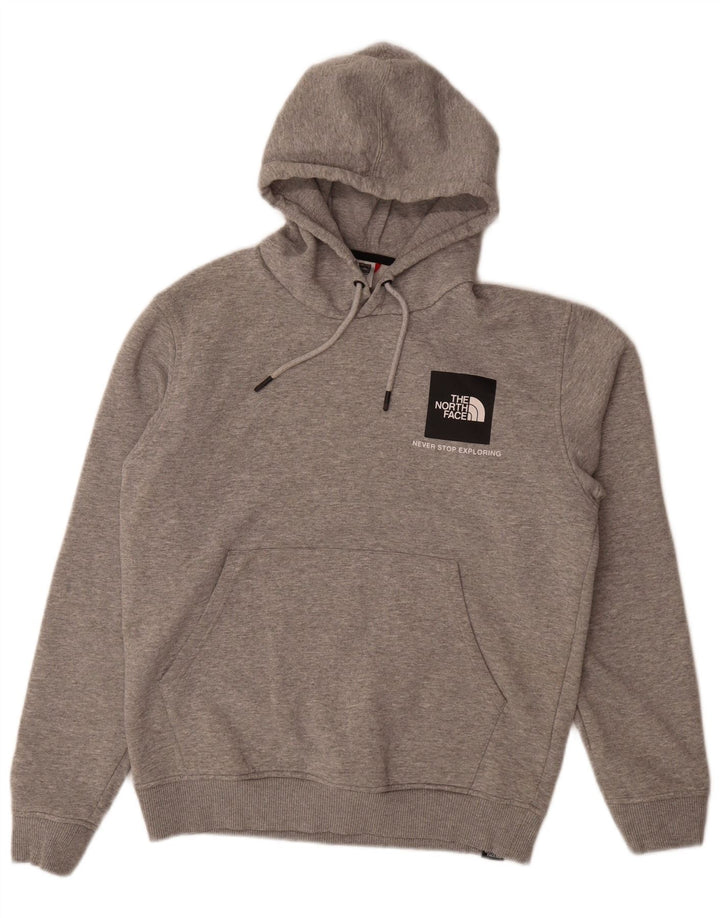 The North Face Mens Hoodie Jumper Medium Grey Cotton