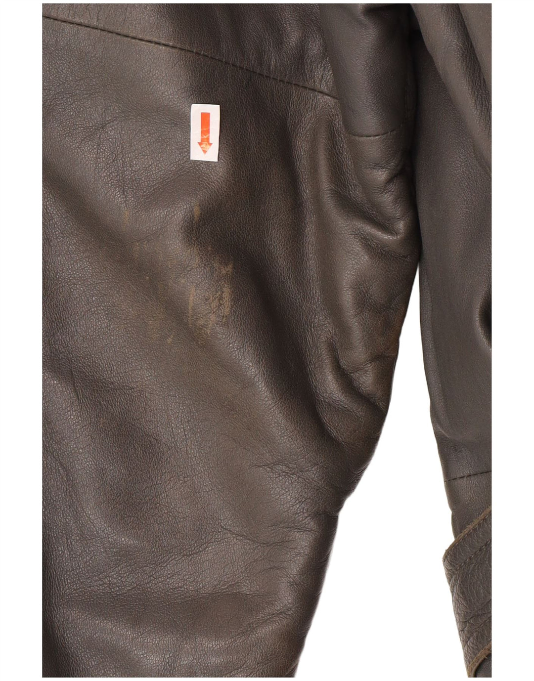 DRESSCO Mens Leather Coat IT 54 2XL Grey Leather