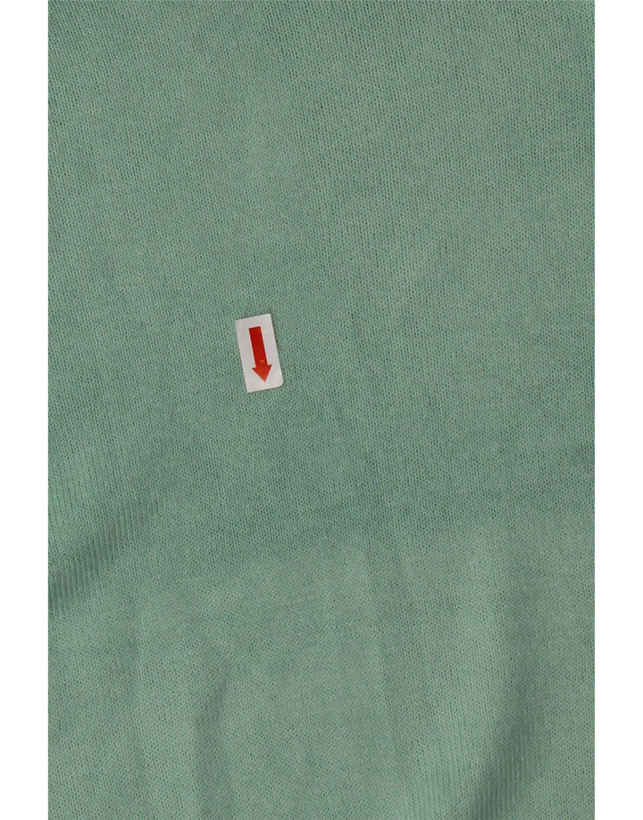 MARKS & SPENCER Womens Crop Crew Neck Jumper Sweater UK 16 Large Turquoise