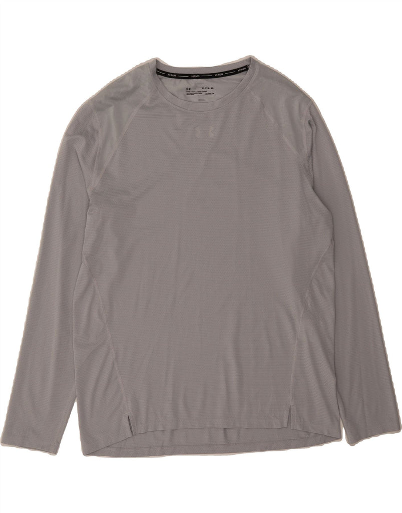 UNDER ARMOUR Mens Fitted Top Long Sleeve XL Grey Polyester Vintage Under Armour and Second-Hand Under Armour from Messina Hembry 