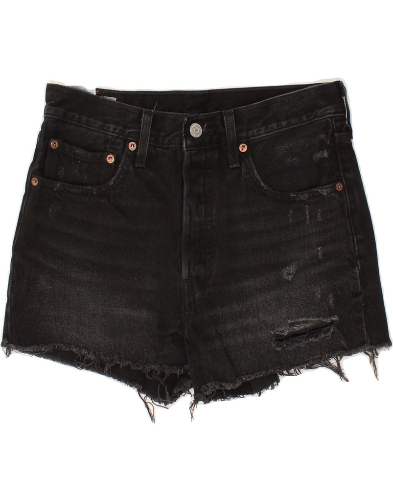 LEVI'S Womens 501 Denim Shorts W27 Small Black Cotton Vintage Levi's and Second-Hand Levi's from Messina Hembry 