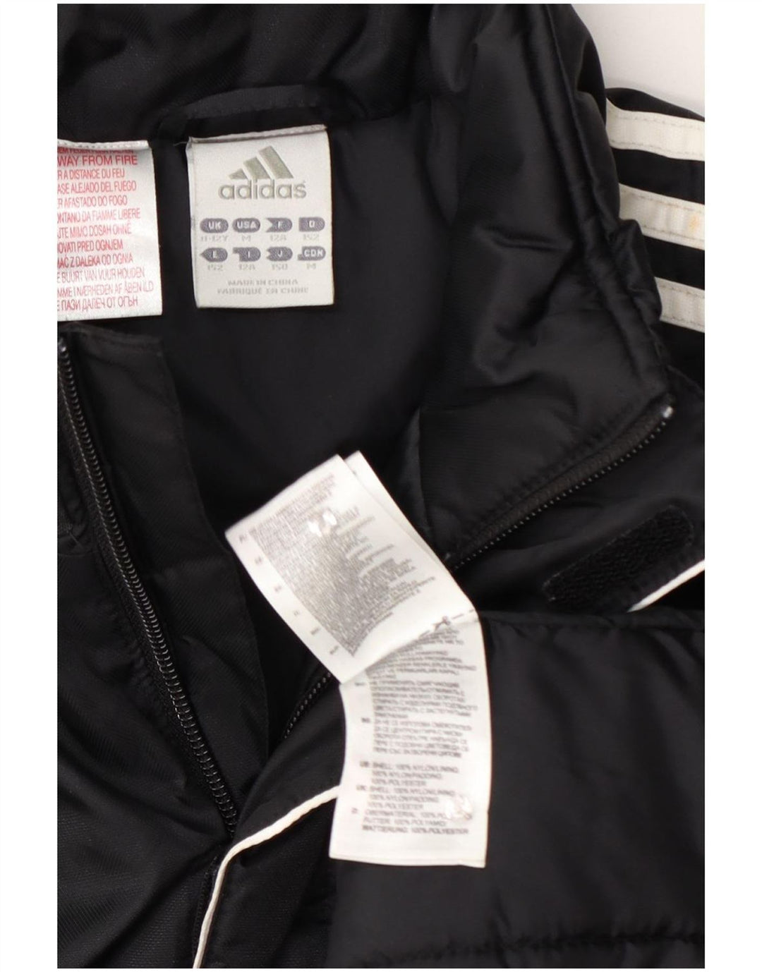 Adidas Boys Padded Jacket 11-12 Years Black Nylon