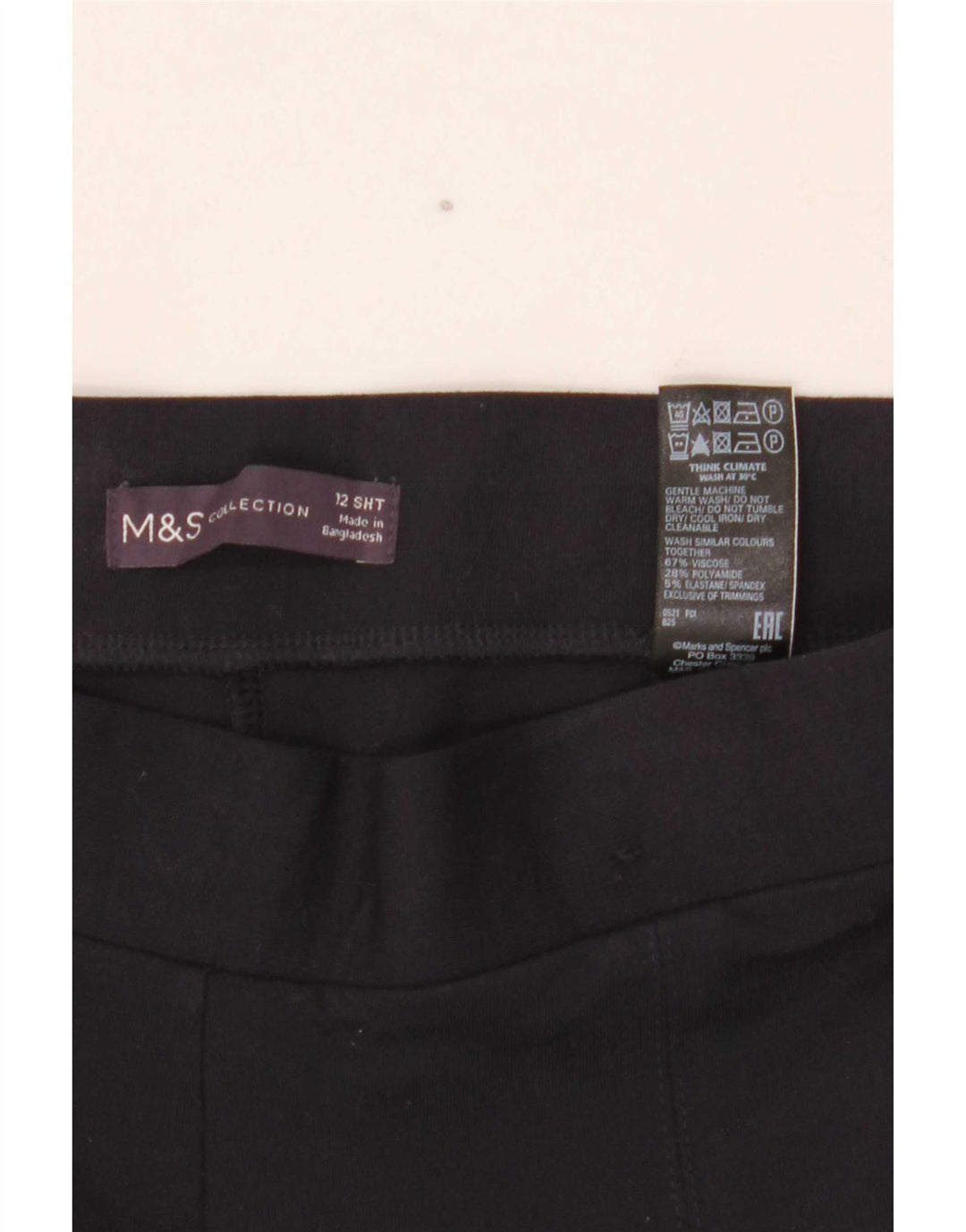 Marks & Spencer Womens Cropped Trousers UK 12 Medium W28 L26 Navy Blue