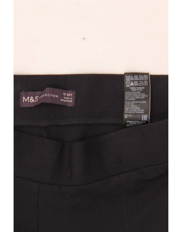 Marks & Spencer Womens Cropped Trousers UK 12 Medium W28 L26 Navy Blue