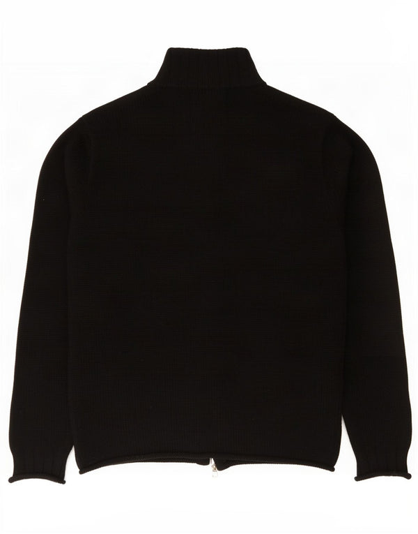 French Connection Mens Cardigan Sweater Medium Black Wool