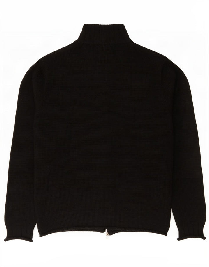 French Connection Mens Cardigan Sweater Medium Black Wool
