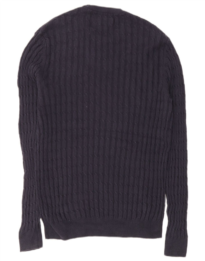 Jack Wills Mens Crew Neck Jumper Sweater Small Navy Blue Cotton