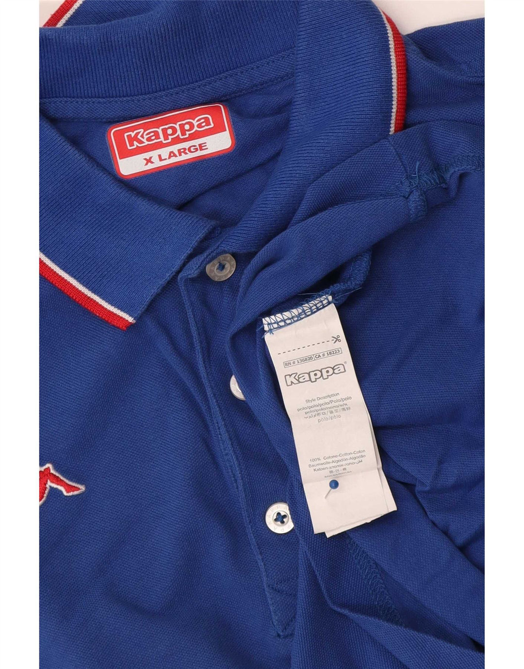 Kappa Mens Polo Shirt XL Blue Cotton