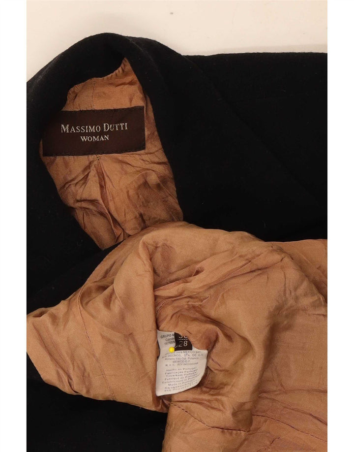 Massimo Dutti Womens 4 Button Blazer Jacket EU 38 Small Black Wool