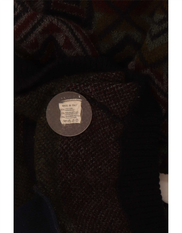Pimet Mens Cardigan Sweater XL Multicoloured Geometric Wool