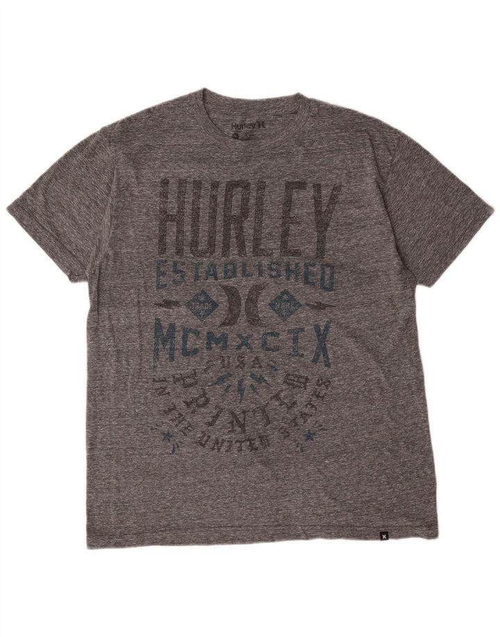 Hurley Mens Regular Fit Graphic T-Shirt Top Medium Grey