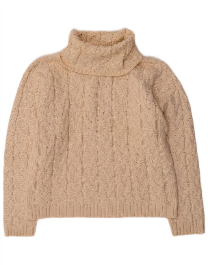 Marco Pecci Womens Roll Neck Jumper Sweater UK 10 Small Off White Wool