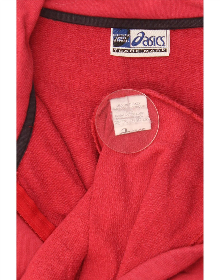 Asics Mens Tracksuit Top Jacket 2XL Red Cotton