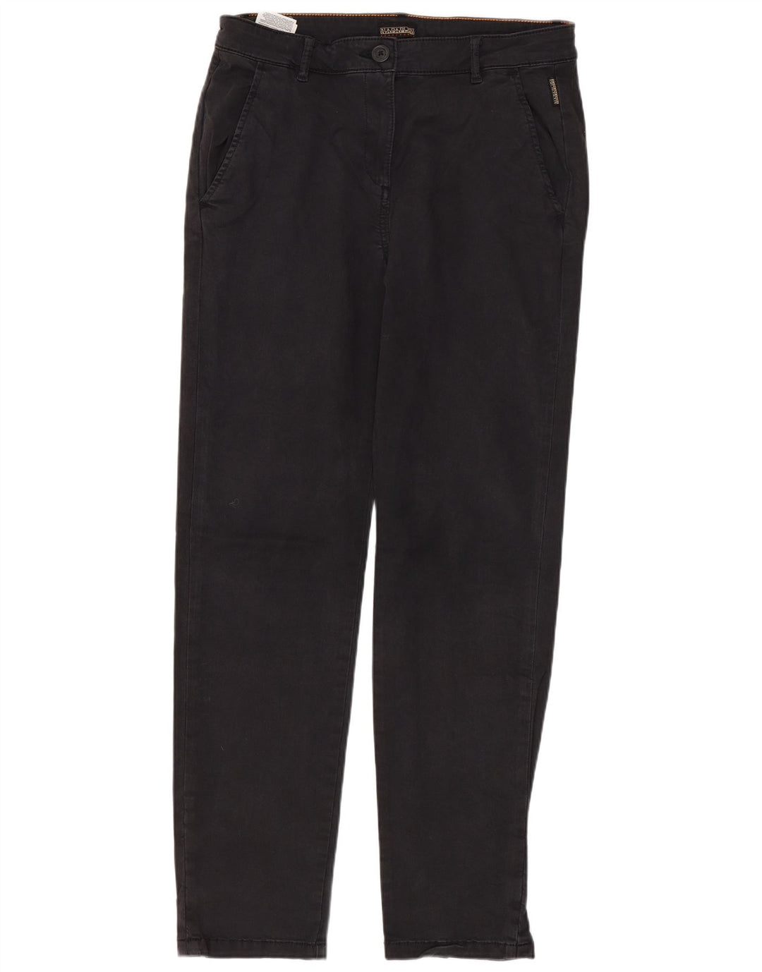NAPAPIJRI Womens Geographic Straight Chino Trousers W28 L29 Black Cotton