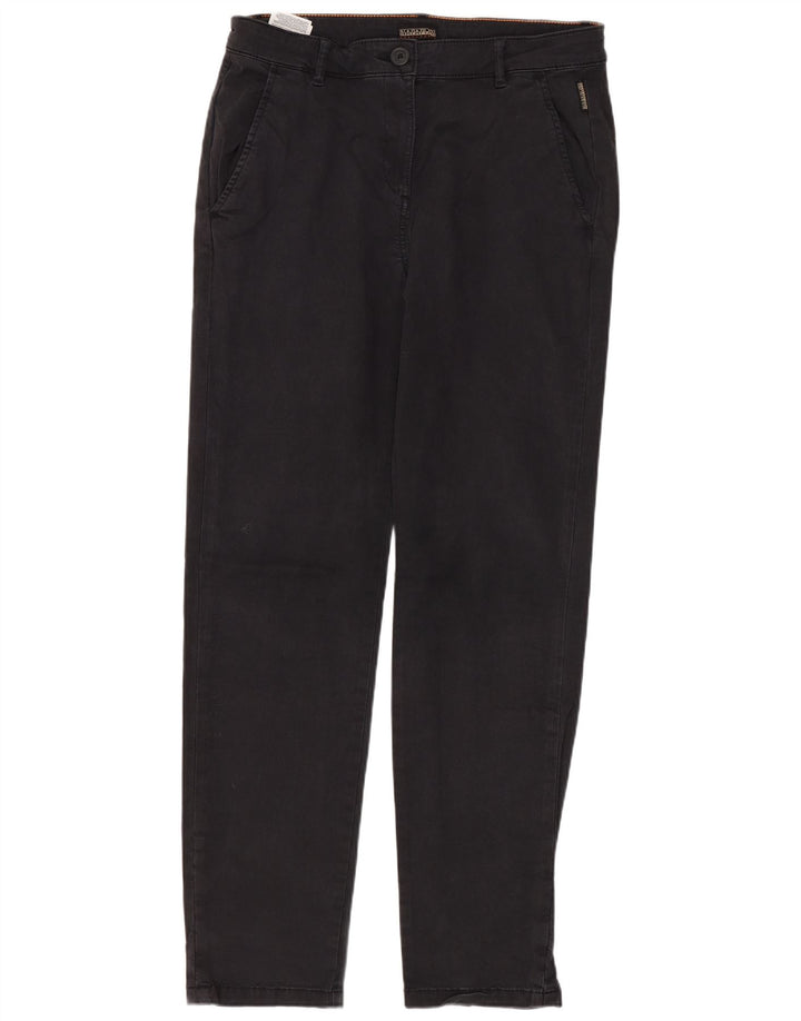NAPAPIJRI Womens Geographic Straight Chino Trousers W28 L29 Black Cotton