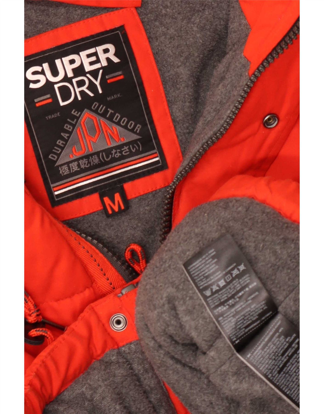 Superdry Mens Hooded Padded Jacket UK 38 Medium Orange Polyester