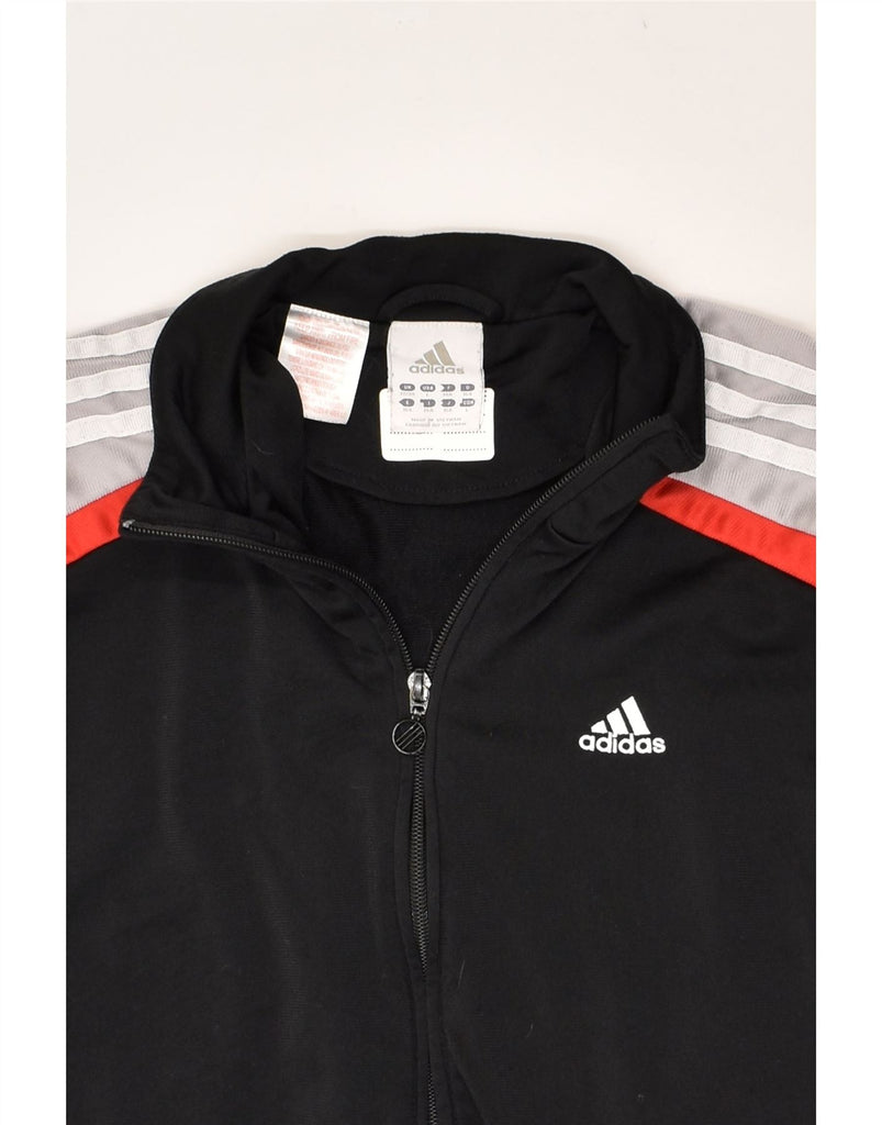 ADIDAS Boys Tracksuit Top Jacket 13-14 Years Black Colourblock Polyester | Vintage Adidas | Thrift | Second-Hand Adidas | Used Clothing | Messina Hembry 