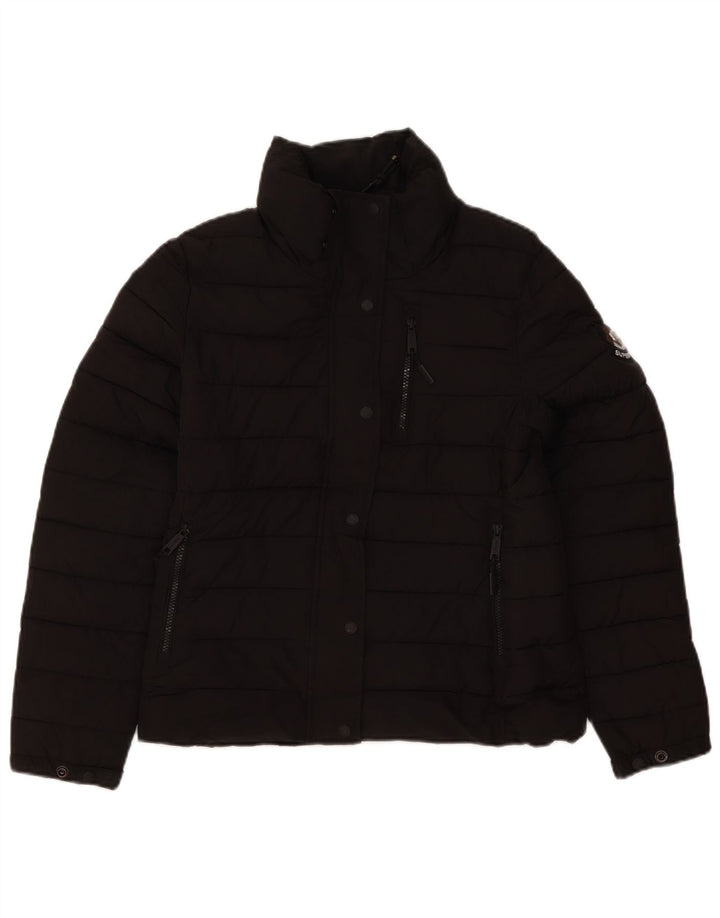 Superdry Womens Padded Jacket UK 12 Medium  Black Polyester