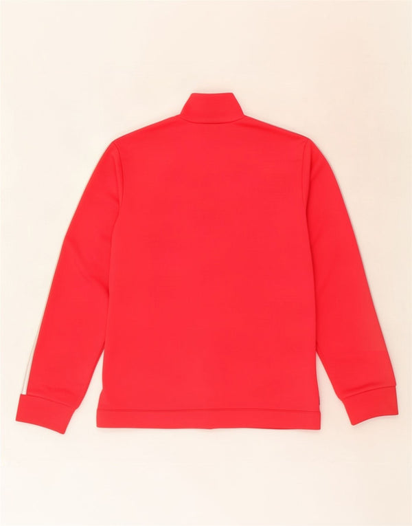 Adidas Womens Tracksuit Top Jacket UK 12 Medium Red Polyester