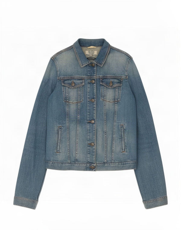 Fat Face Womens Denim Jacket UK 12 Medium Blue Cotton