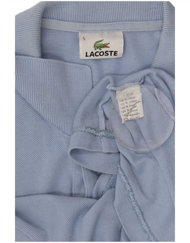 LACOSTE Mens Polo Shirt Size 5 Large Blue Cotton