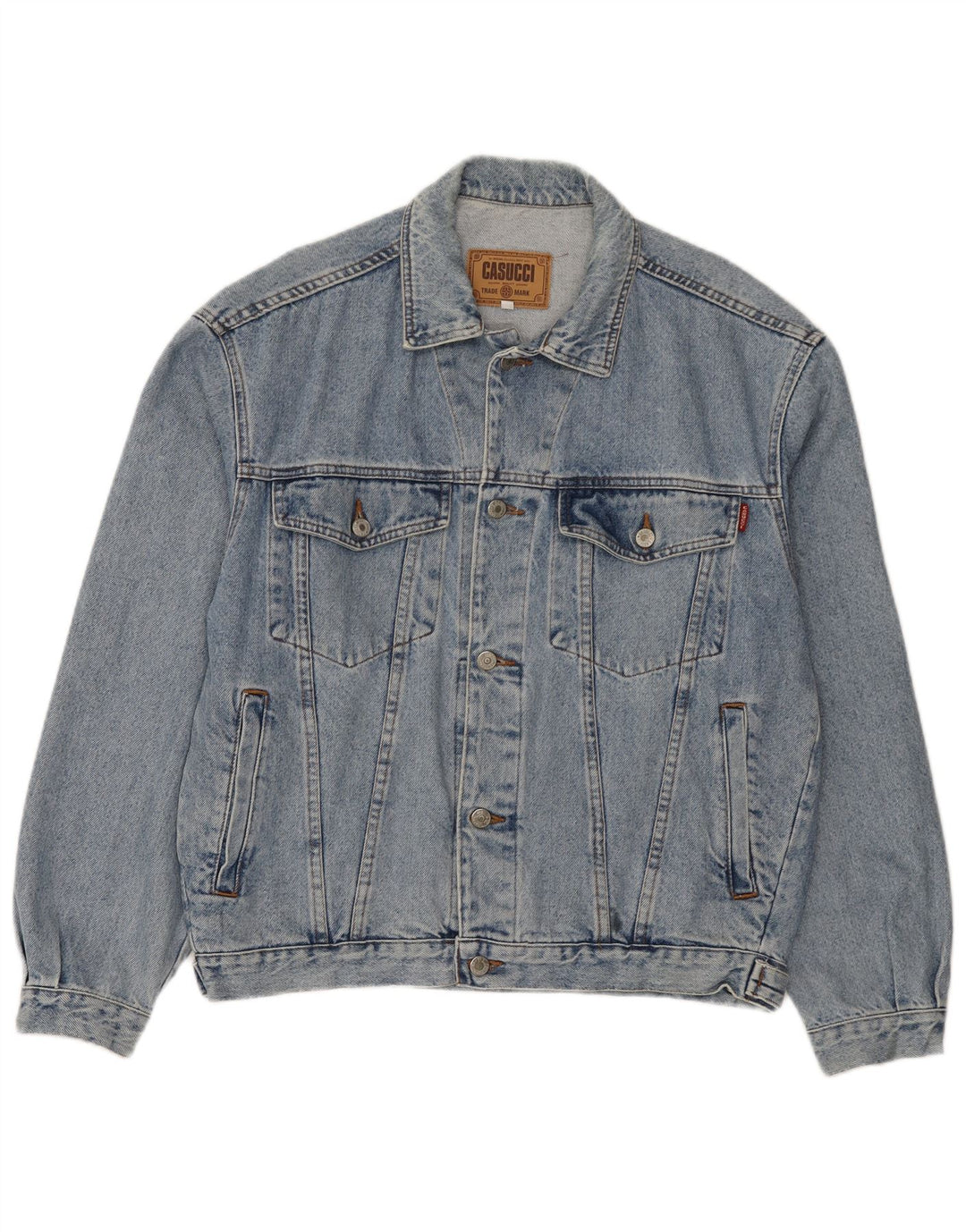Cassuci Mens Denim Jacket UK 38 Medium Blue Cotton