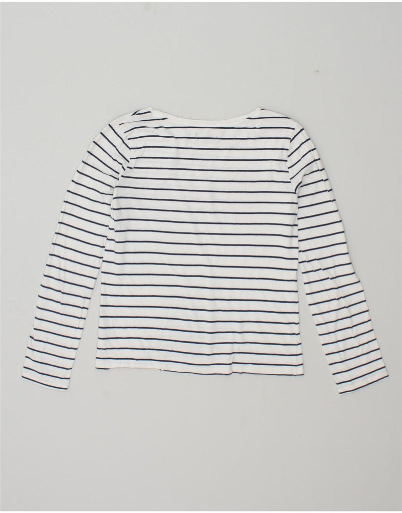 GAP Girls Graphic Top Long Sleeve 14-15 Years 2XL  White Striped Cotton | Vintage Gap | Thrift | Second-Hand Gap | Used Clothing | Messina Hembry 