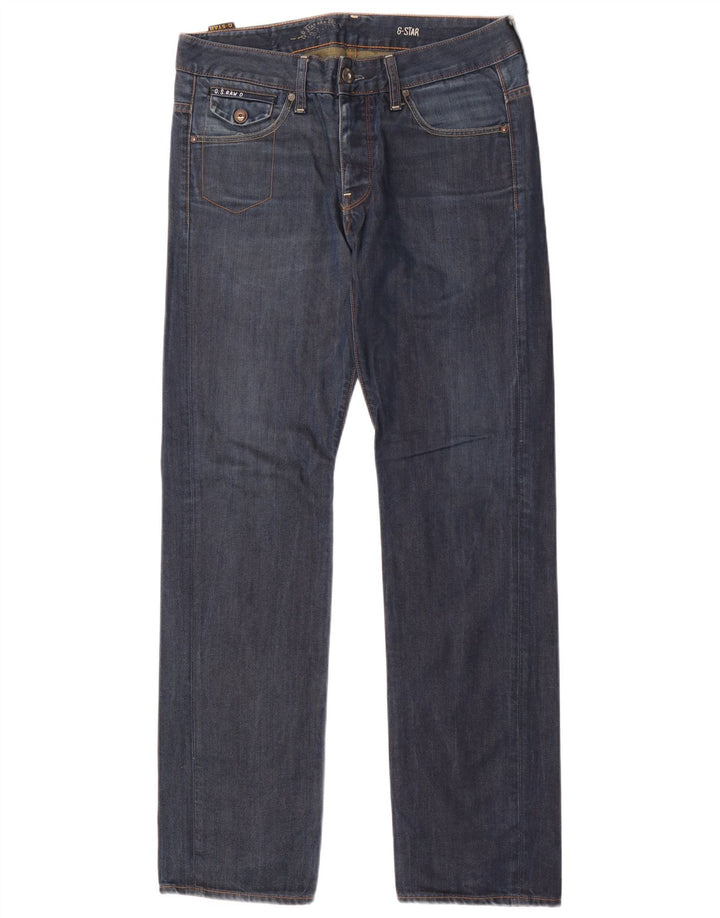 G-Star Mens Straight Jeans W31 L34 Navy Blue Cotton