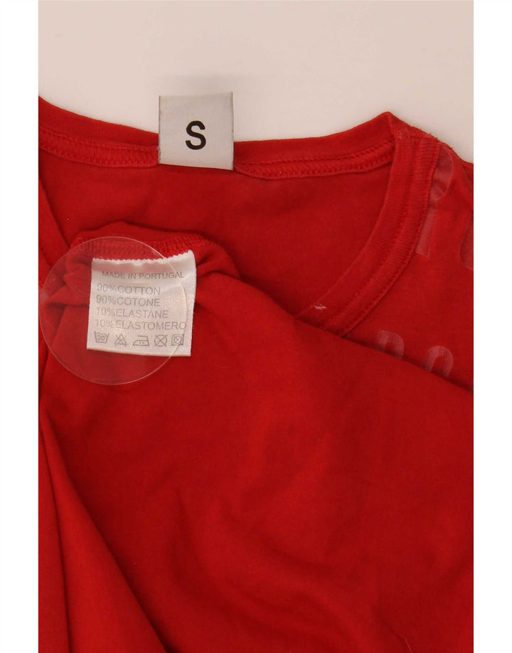 Bikkembergs Mens Graphic T-Shirt Top Small Red Cotton