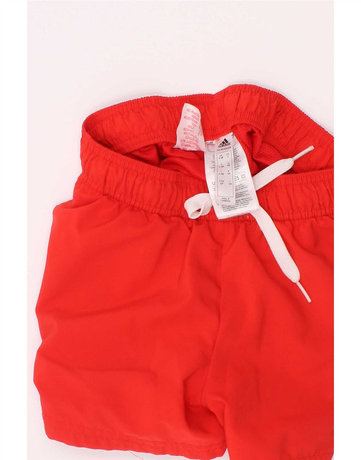 Adidas Boys Sport Shorts 9-10 Years Red Polyester