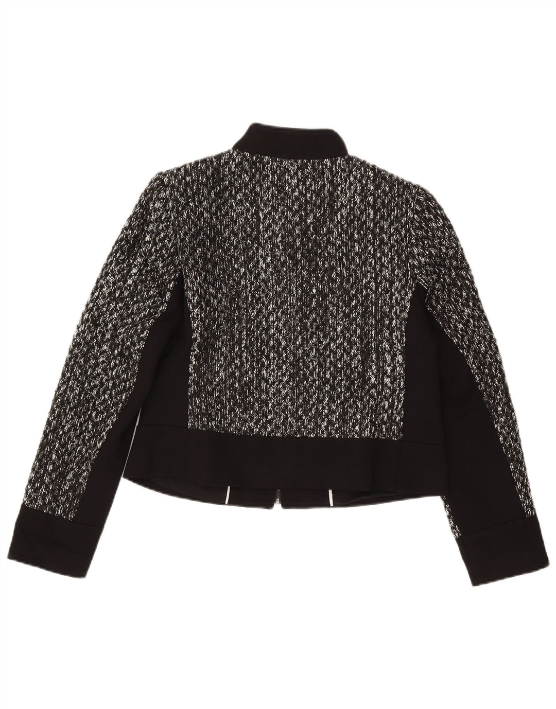 MARKS & SPENCER Womens Crop Blazer Jacket UK 12 Medium Black Flecked