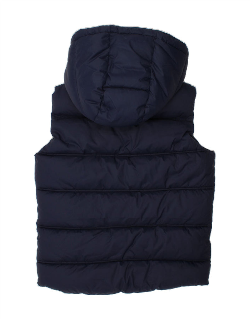 BENETTON Boys Hooded Padded Gilet 11-12 Years 2XL Navy Blue Polyester Vintage Benetton and Second-Hand Benetton from Messina Hembry 