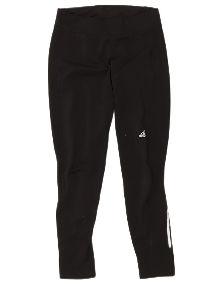 Adidas Womens Leggings UK 8/10 Small  Black Polyester