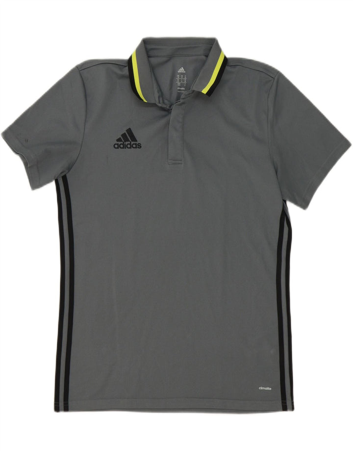 ADIDAS Mens Climalite Polo Shirt Medium Grey Polyester Vintage Adidas and Second-Hand Adidas from Messina Hembry 